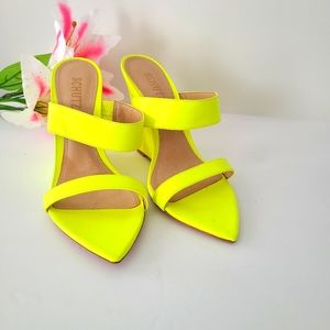 Shutz Soraya Neon Yellow Wedges
